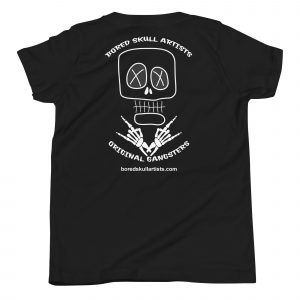youth-staple-tee-black-back-68bb0b6f11a63 Bored Skull Artists Kids Tee