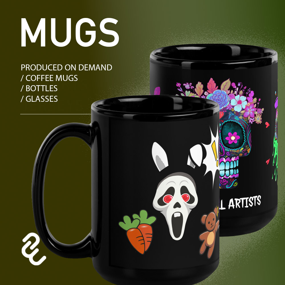 Coffee Mugs, Bottles and Glasses individually printed on demand