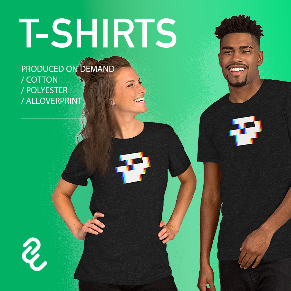 T-Shirts made in cotton or polyester with DTG or allover print.